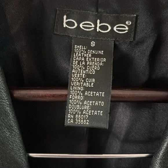 bebe Black Leather Jacket - Picture 3 of 3